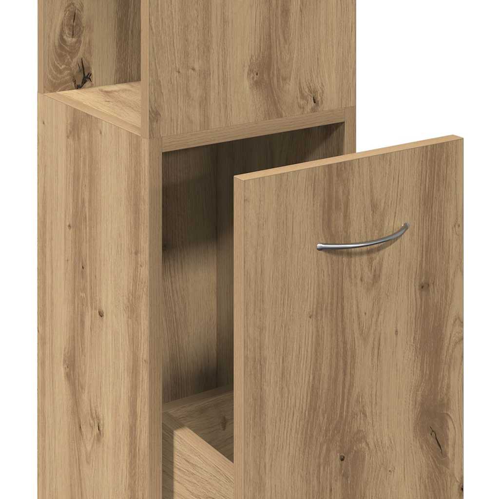 Artisan oak bathroom cabinet 25x25x170 cm made of wood material