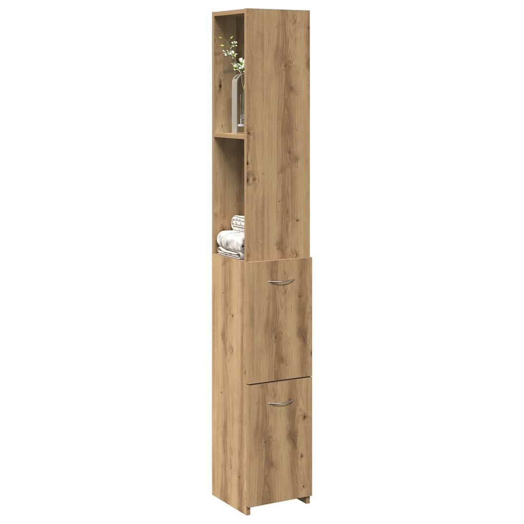 Artisan oak bathroom cabinet 25x25x170 cm made of wood material