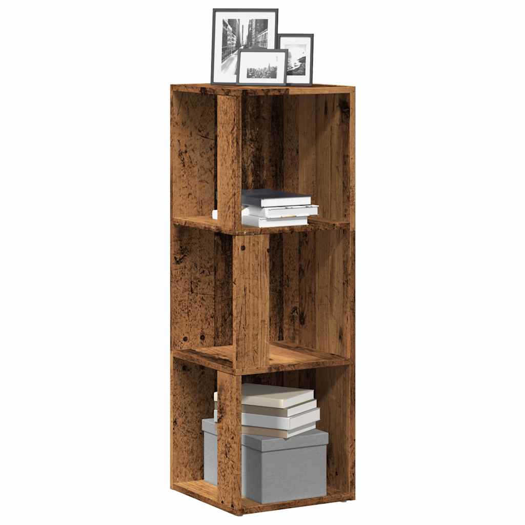 Corner shelf old wood look 33x33x100 cm wood material