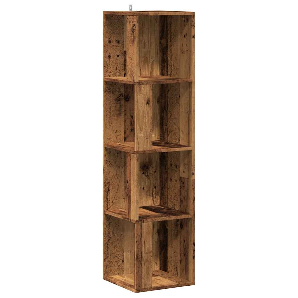 Corner shelf old wood look 33x33x132 cm wood material