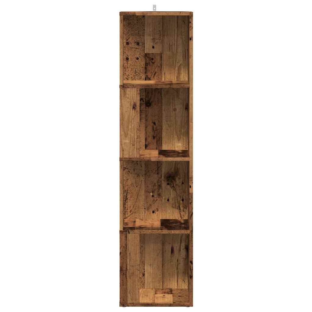 Corner shelf old wood look 33x33x132 cm wood material