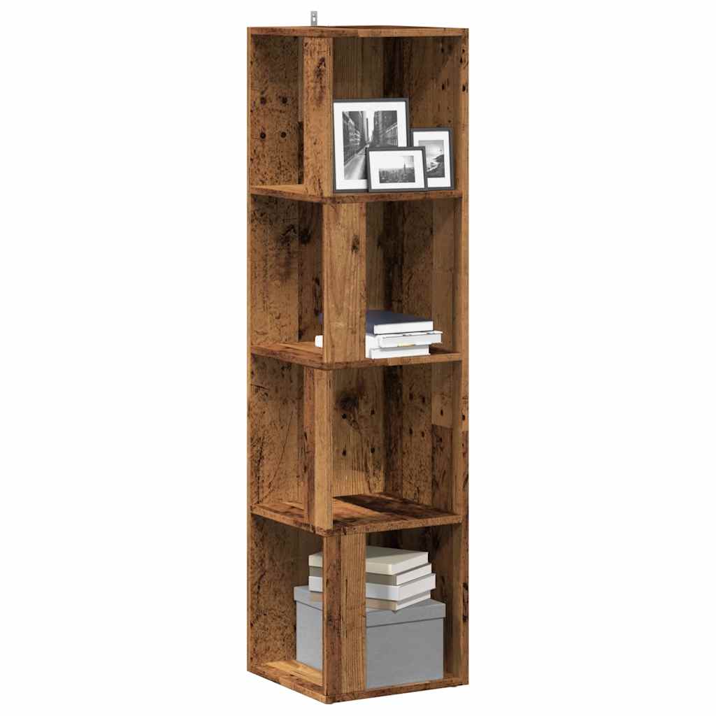 Corner shelf old wood look 33x33x132 cm wood material