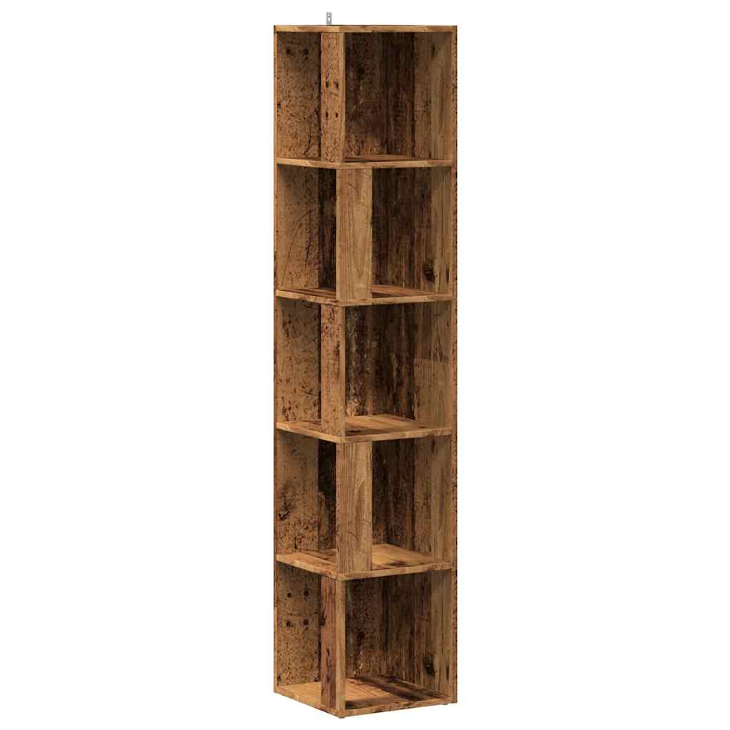 Corner shelf old wood look 33x33x165 cm wood material