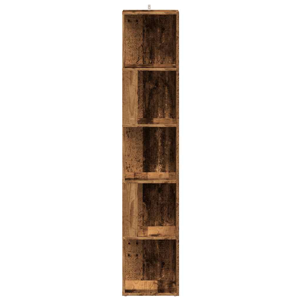 Corner shelf old wood look 33x33x165 cm wood material