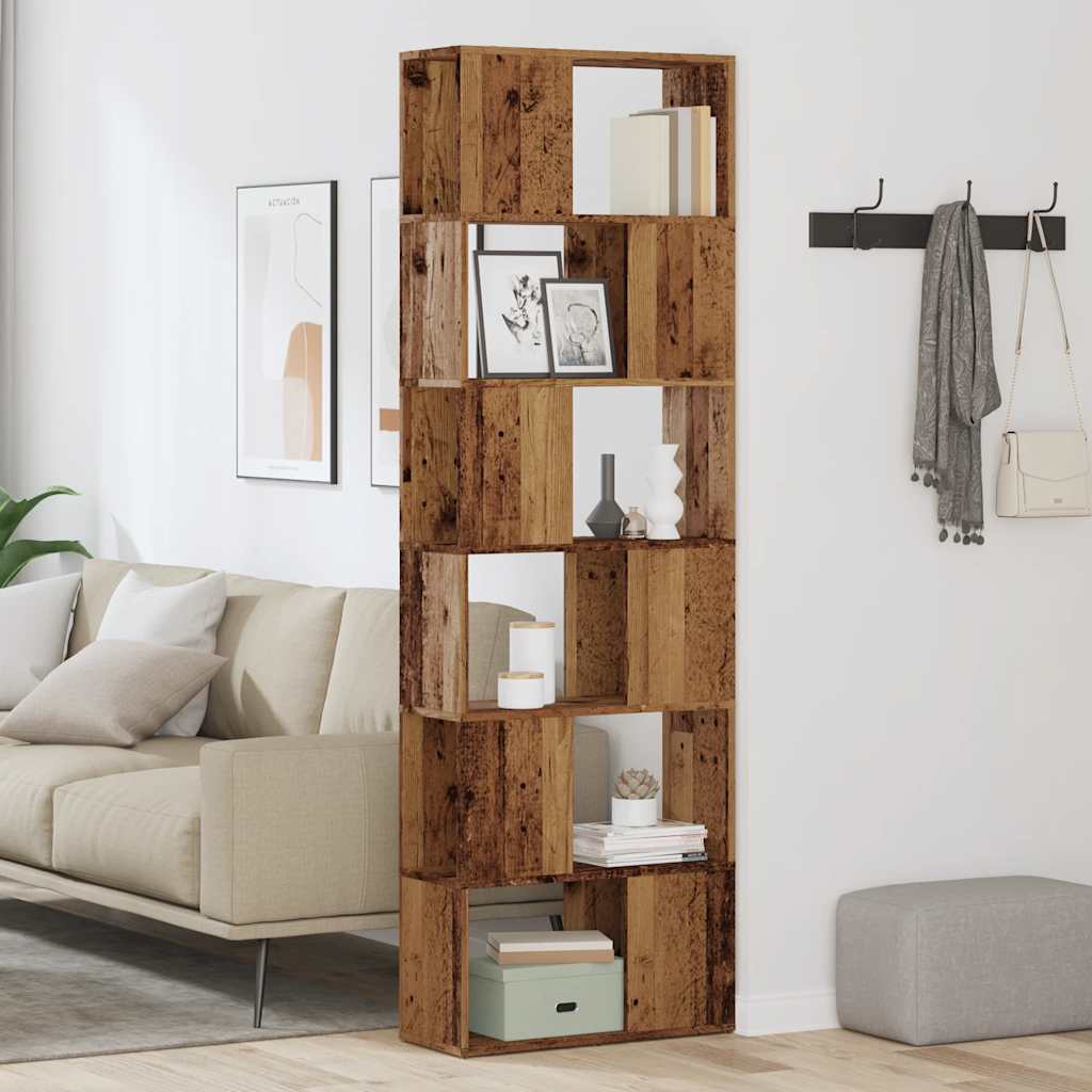 Bookshelf/room divider old wood look 60x24x186 cm