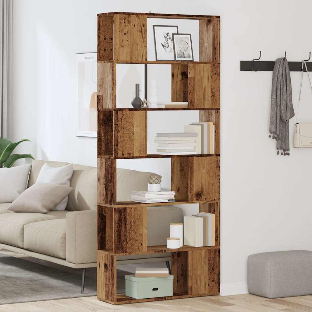 Bookshelf/room divider old wood look 80x24x186 cm