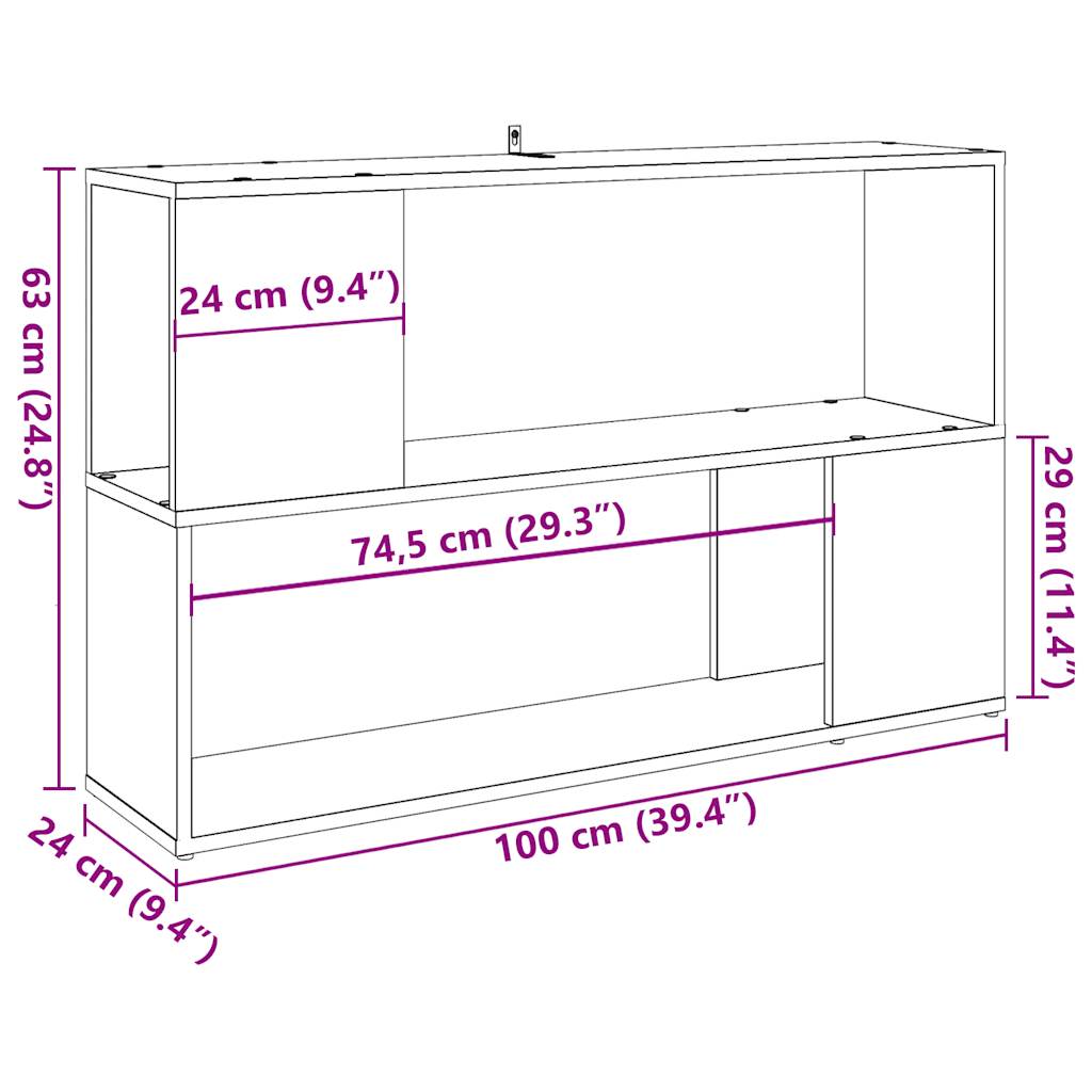 Bücherregal Artisan-Eiche 100x24x63 cm Holzwerkstoff