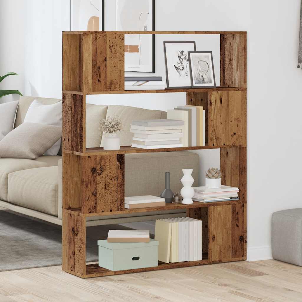 Bookshelf/room divider old wood look 100x24x124.5 cm