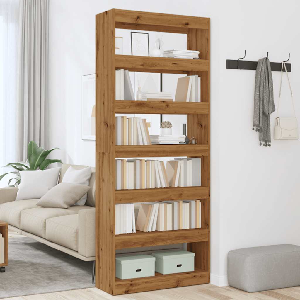 Bookshelf/Room Divider Artisan Oak 80x30x198 cm