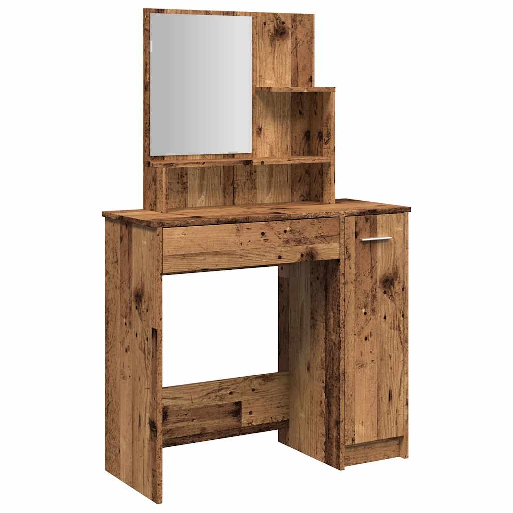 Dressing table with mirror old wood look 86.5x35x136 cm