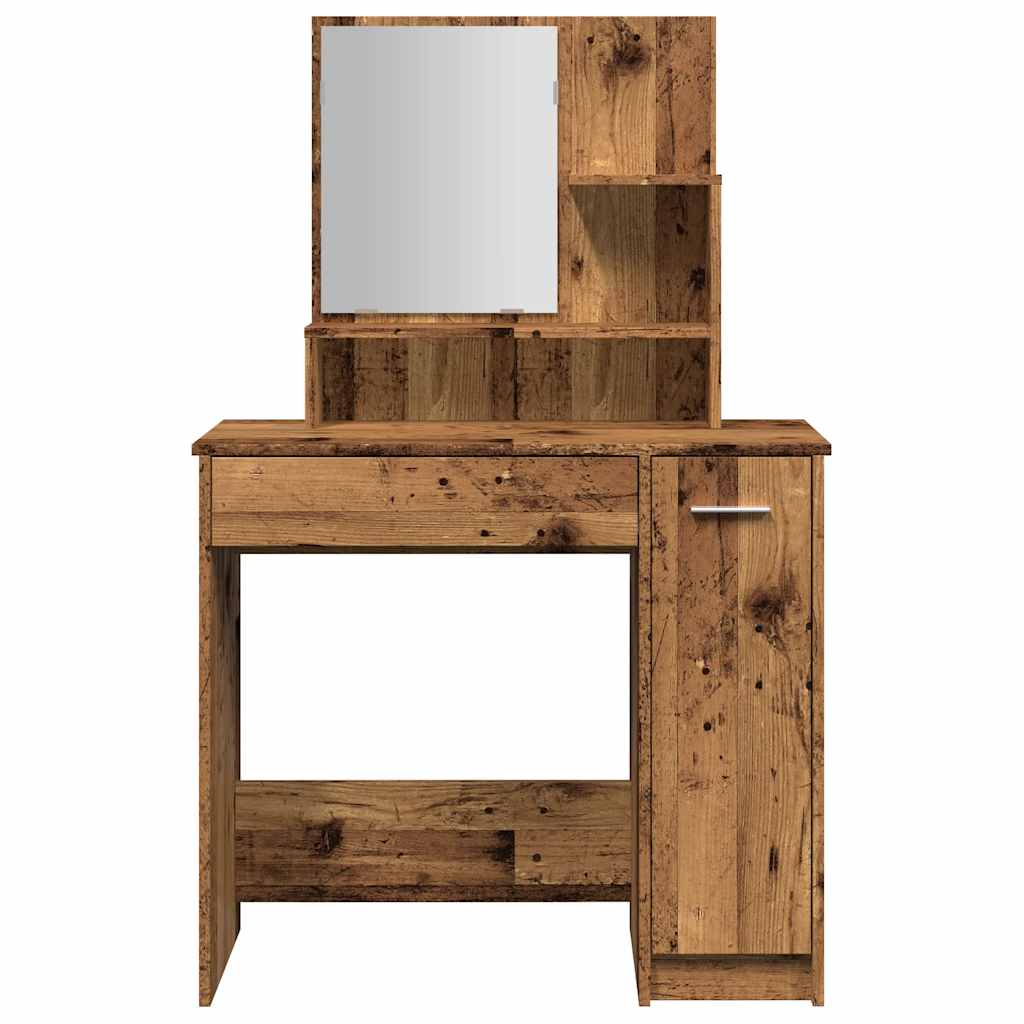 Dressing table with mirror old wood look 86.5x35x136 cm