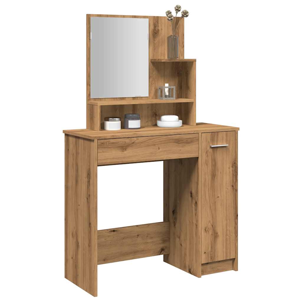 Dressing table with mirror Artisan oak 86.5x35x136 cm