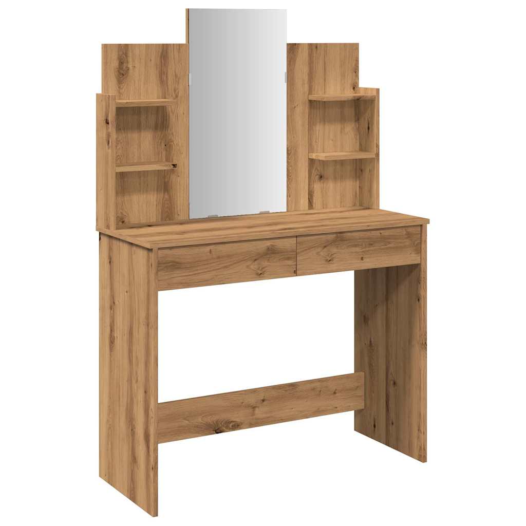 Dressing table with mirror Artisan oak 96x39x142 cm