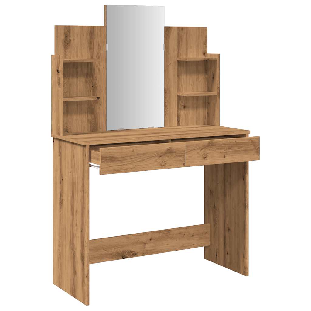 Dressing table with mirror Artisan oak 96x39x142 cm