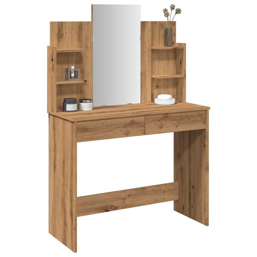 Dressing table with mirror Artisan oak 96x39x142 cm