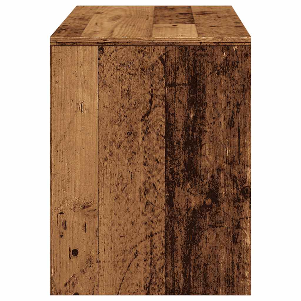 Vanity Stool Old Wood Look 70x35x45 cm Wood Material