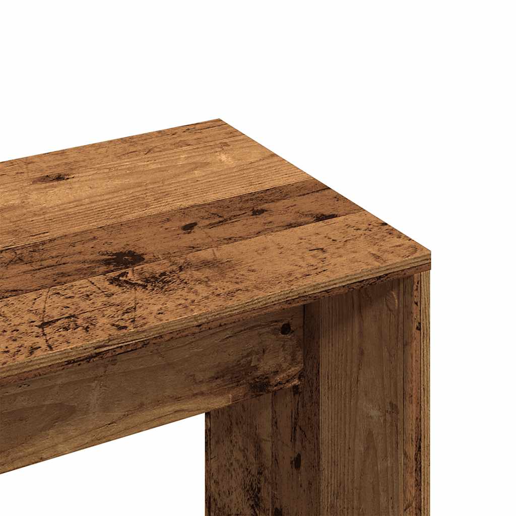 Vanity Stool Old Wood Look 70x35x45 cm Wood Material