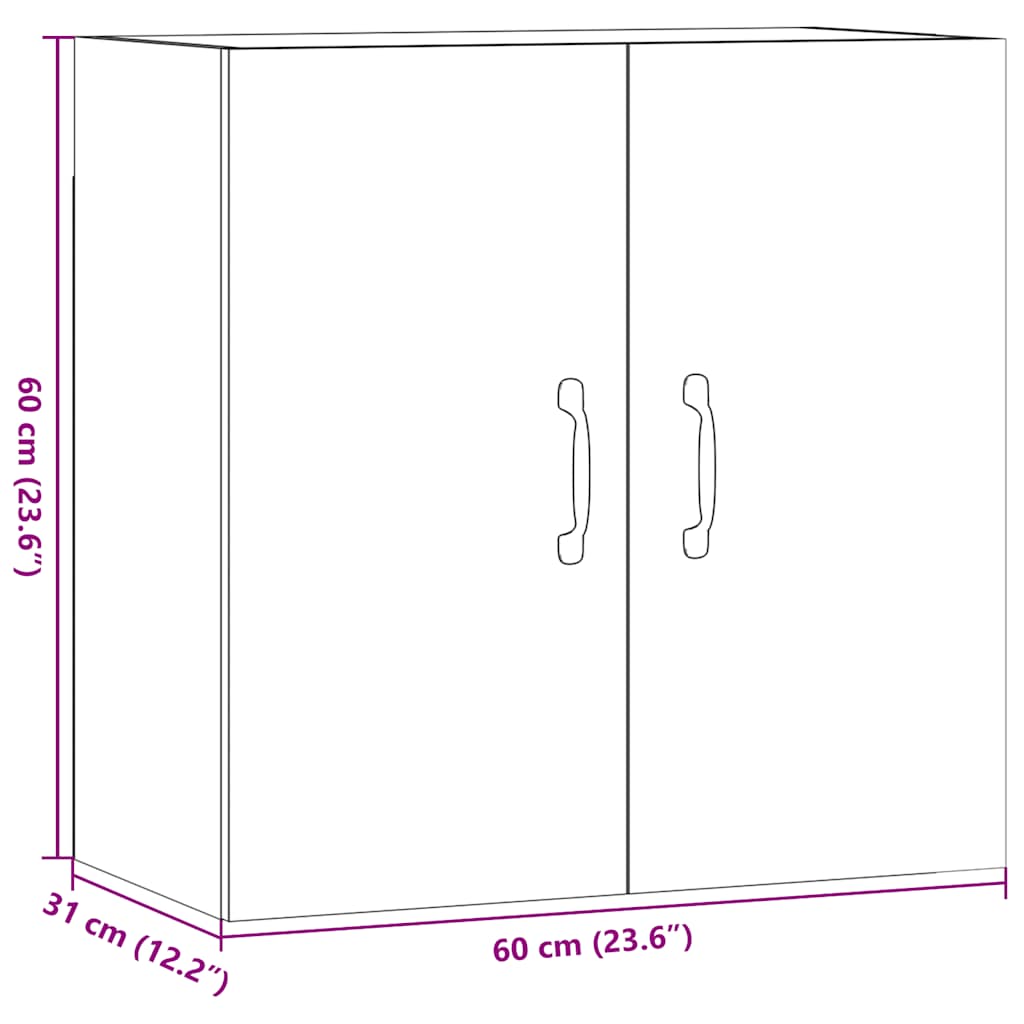 Wall cabinet old wood look 60x31x60 cm wood material