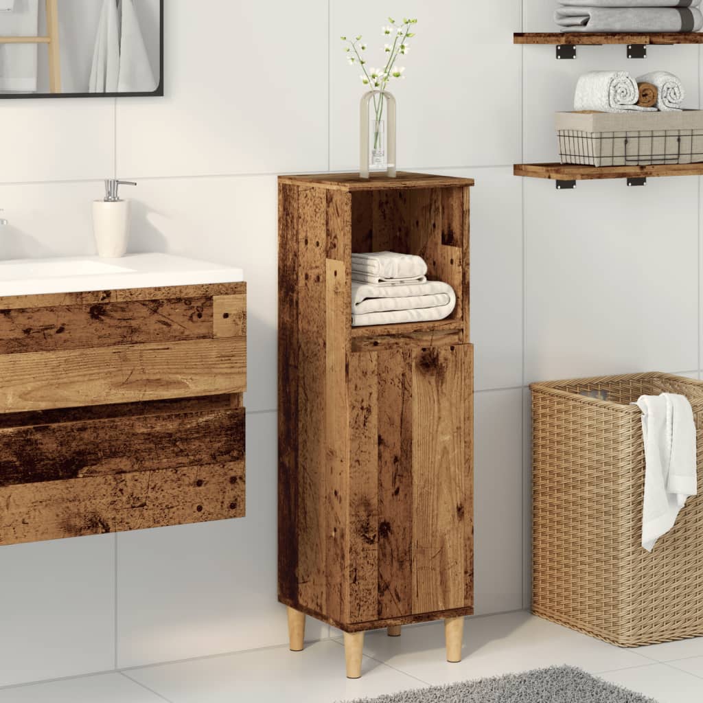 Bathroom cabinet old wood look 30x30x100 cm wood material