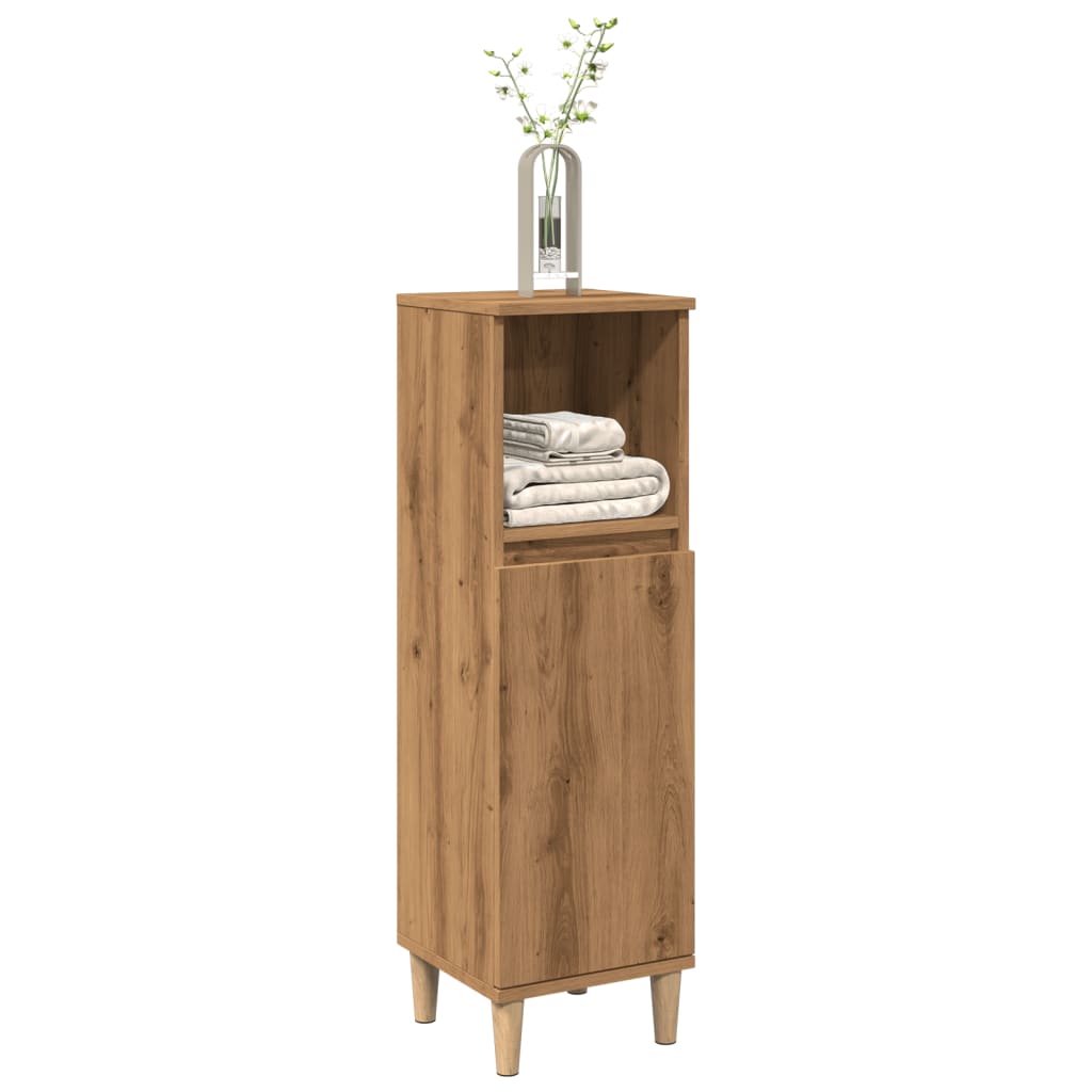 Artisan oak bathroom cabinet 30x30x100 cm wood material