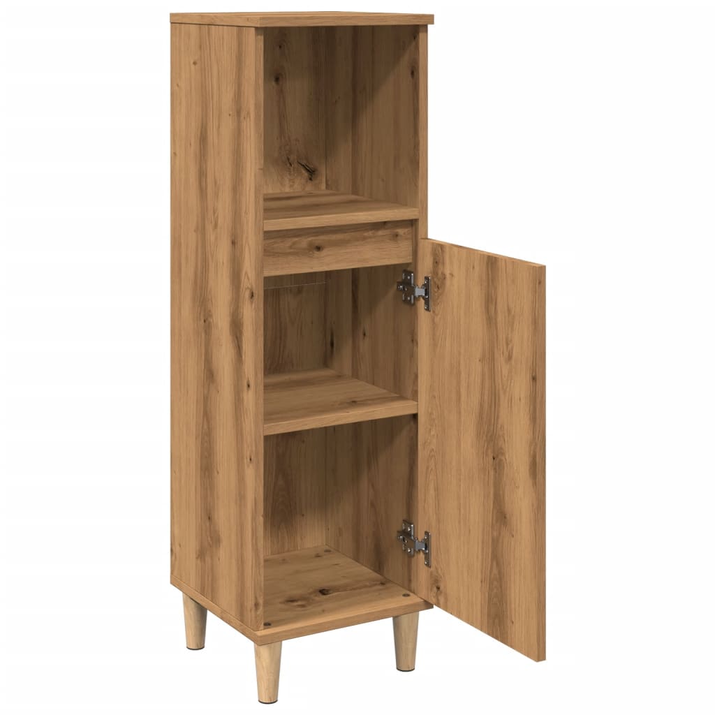 Artisan oak bathroom cabinet 30x30x100 cm wood material