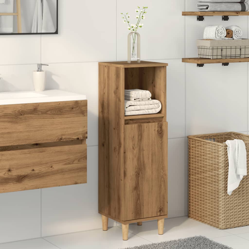 Artisan oak bathroom cabinet 30x30x100 cm wood material