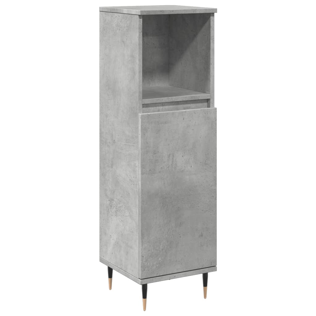 Bathroom cabinet concrete gray 30x30x100 cm made of wood