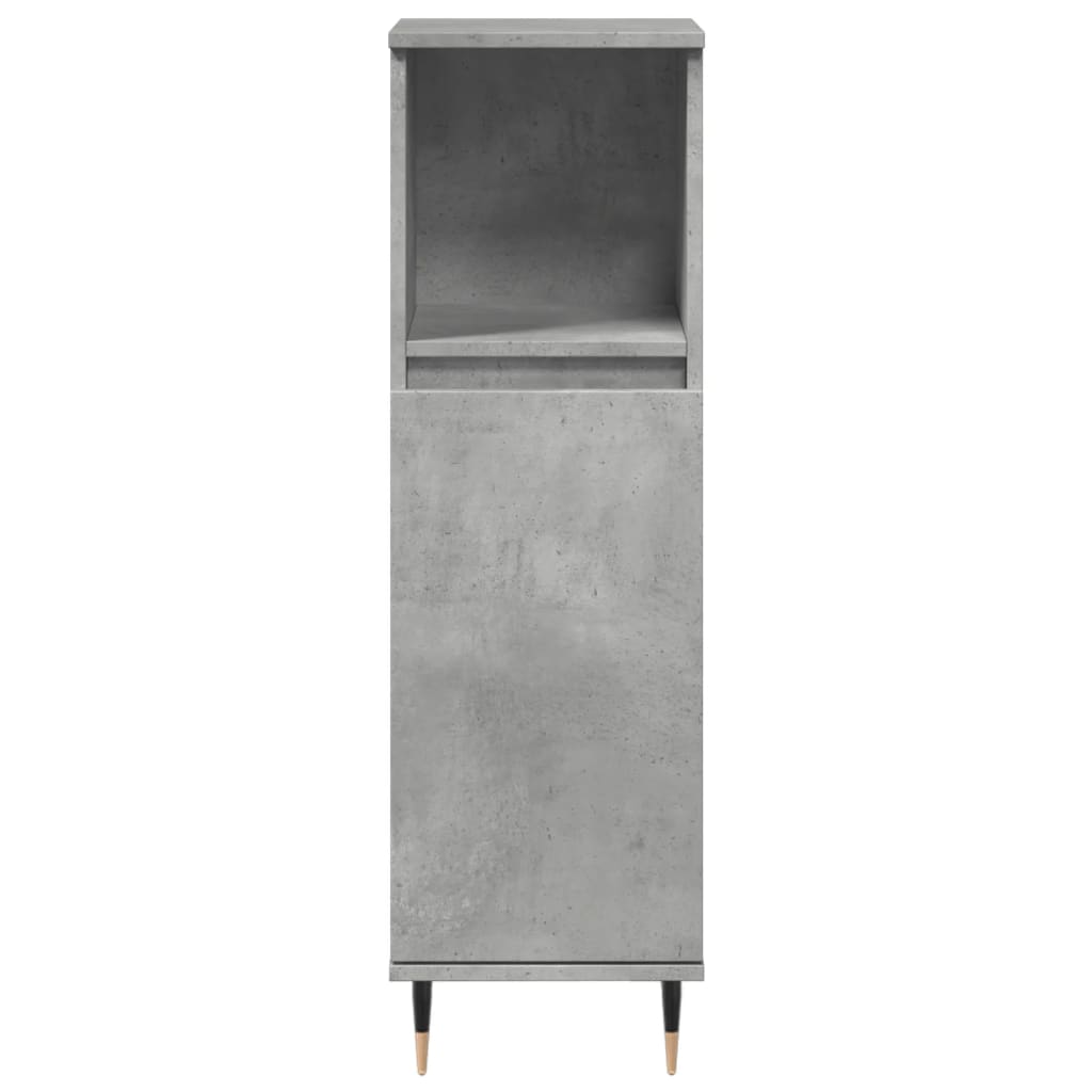 Bathroom cabinet concrete gray 30x30x100 cm made of wood