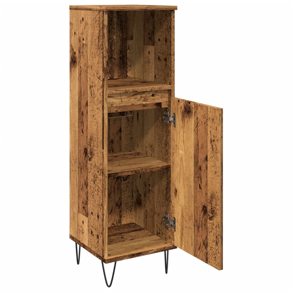 Bathroom cabinet old wood look 30x30x100 cm wood material