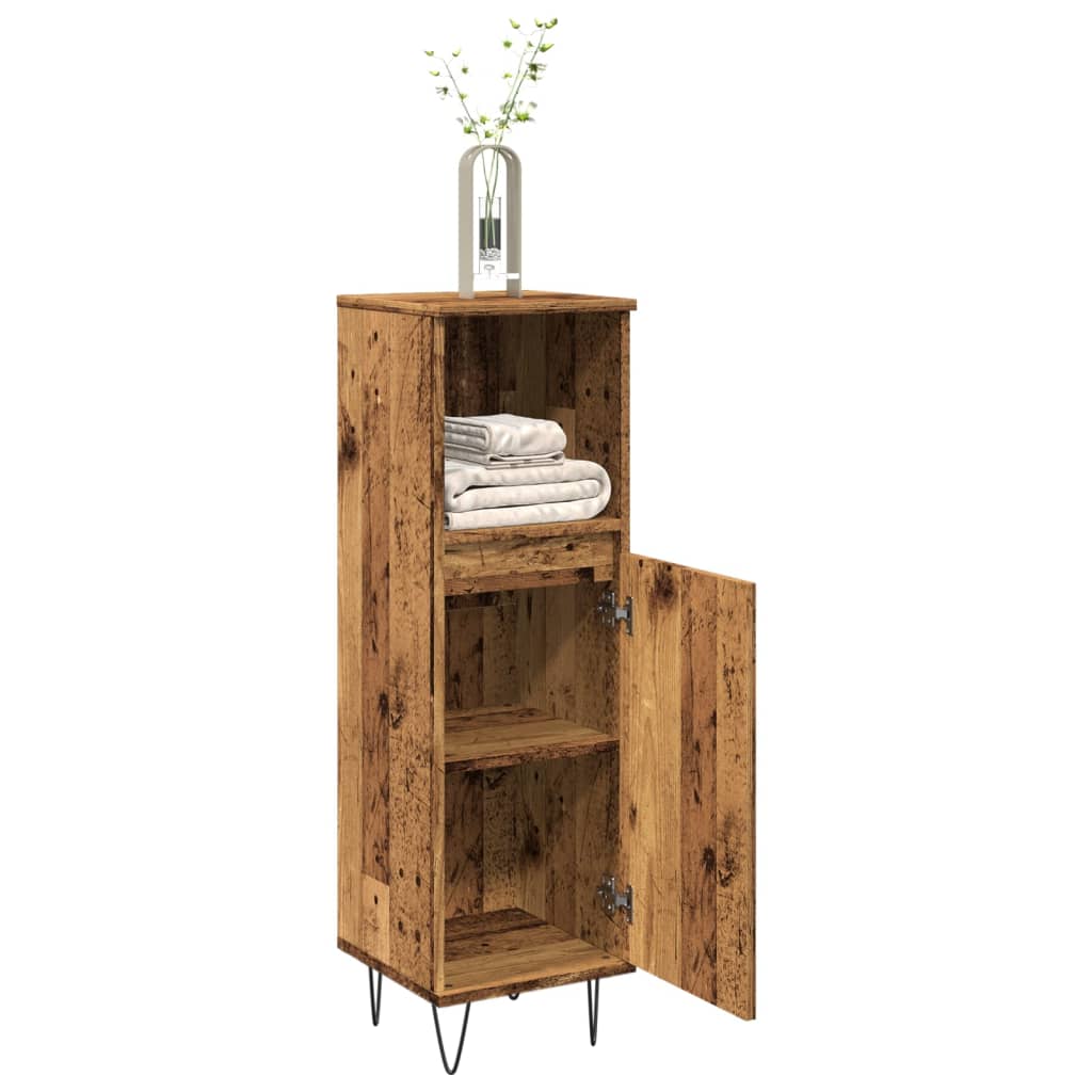 Bathroom cabinet old wood look 30x30x100 cm wood material