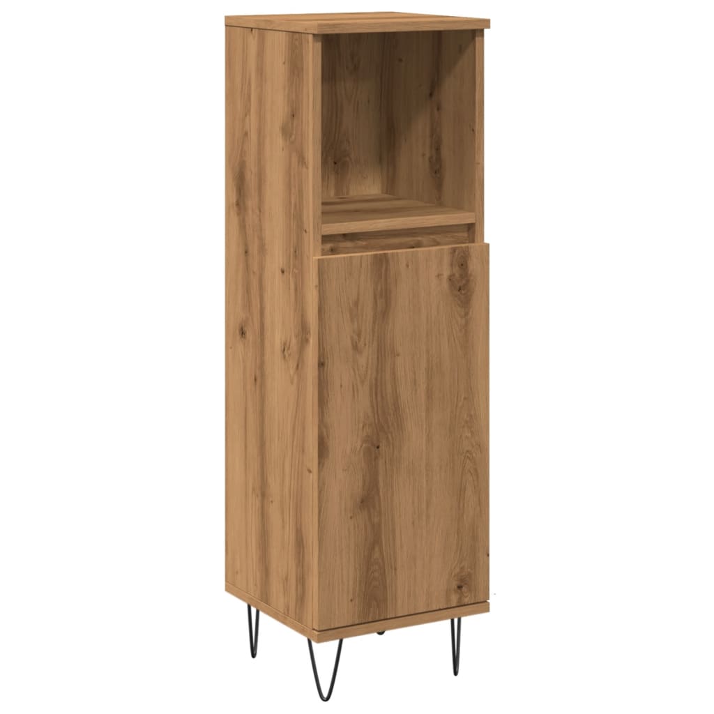 Artisan oak bathroom cabinet 30x30x100 cm wood material