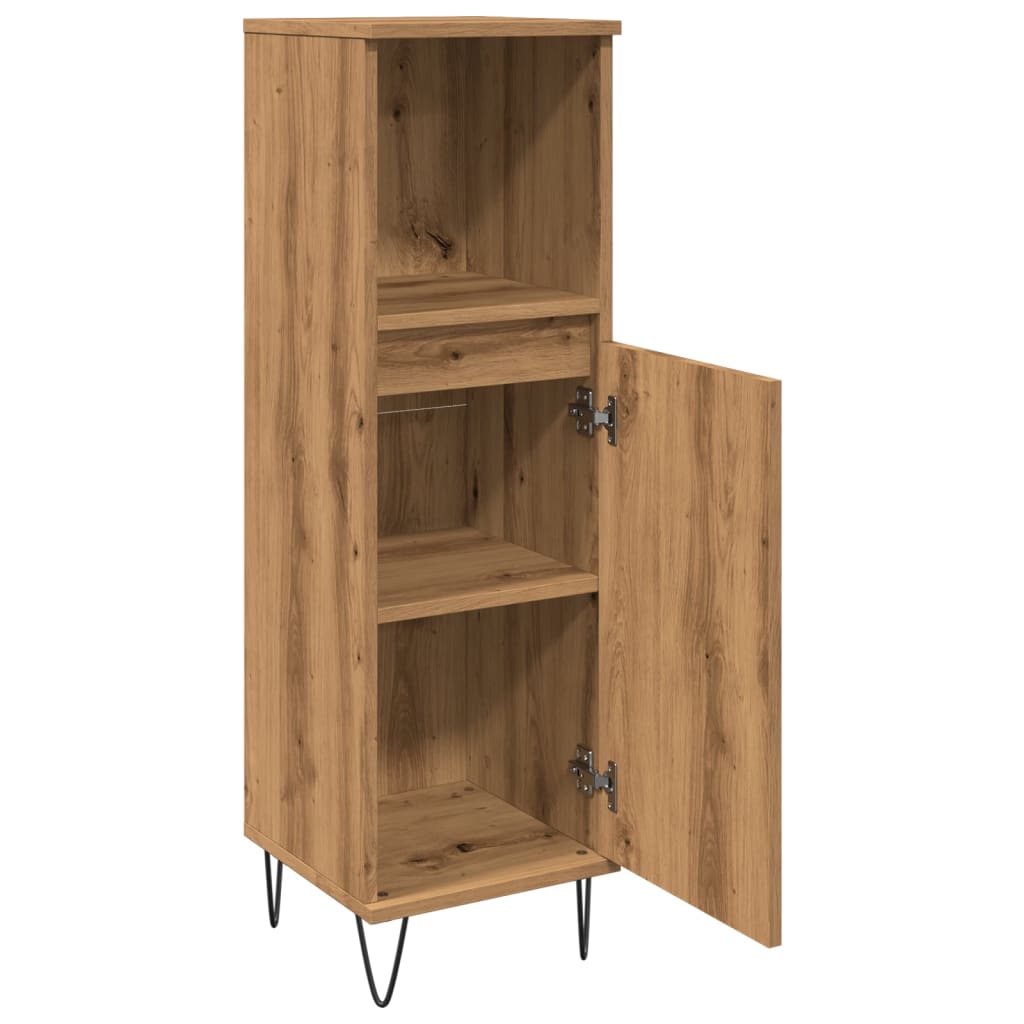 Artisan oak bathroom cabinet 30x30x100 cm wood material