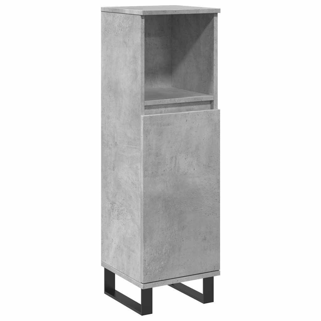 Bathroom cabinet concrete gray 30x30x100 cm made of wood