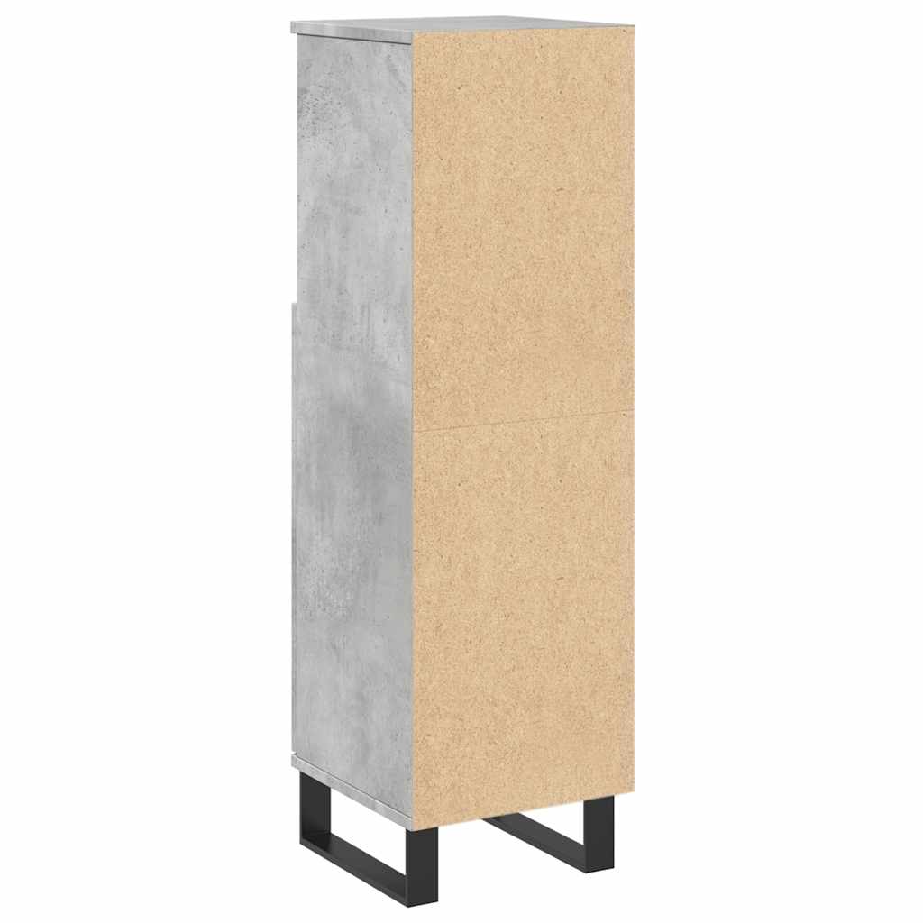 Bathroom cabinet concrete gray 30x30x100 cm made of wood