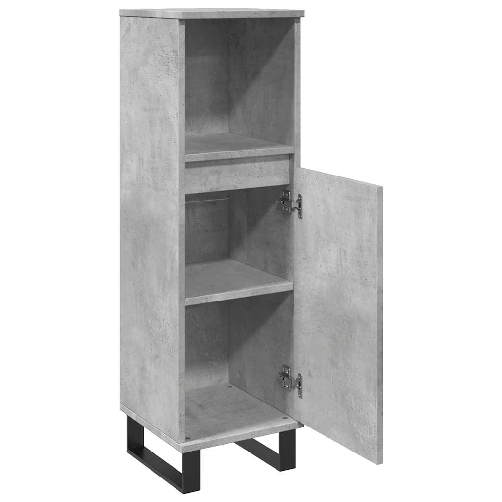 Bathroom cabinet concrete gray 30x30x100 cm made of wood