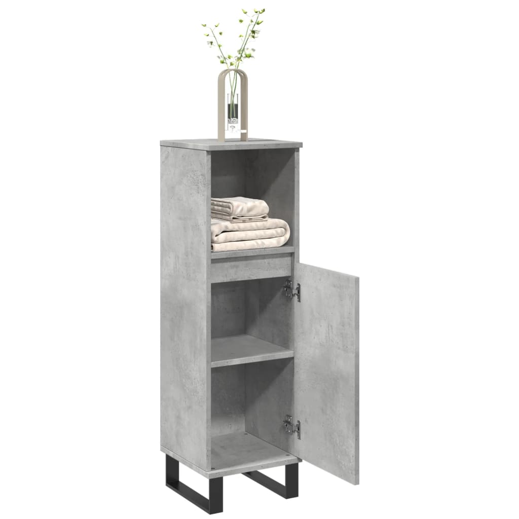 Bathroom cabinet concrete gray 30x30x100 cm made of wood