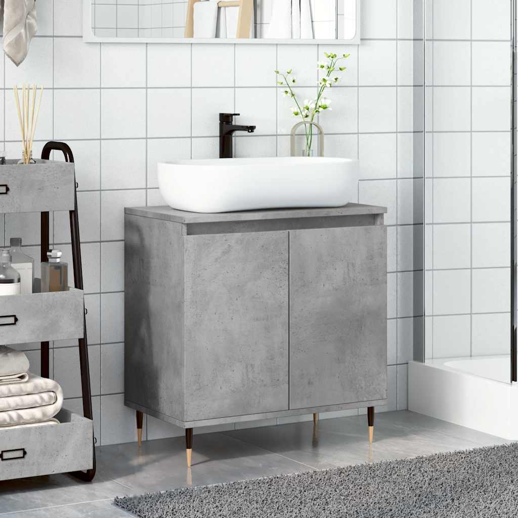 Bathroom cabinet concrete gray 58 x 33 x 60 cm made of wood