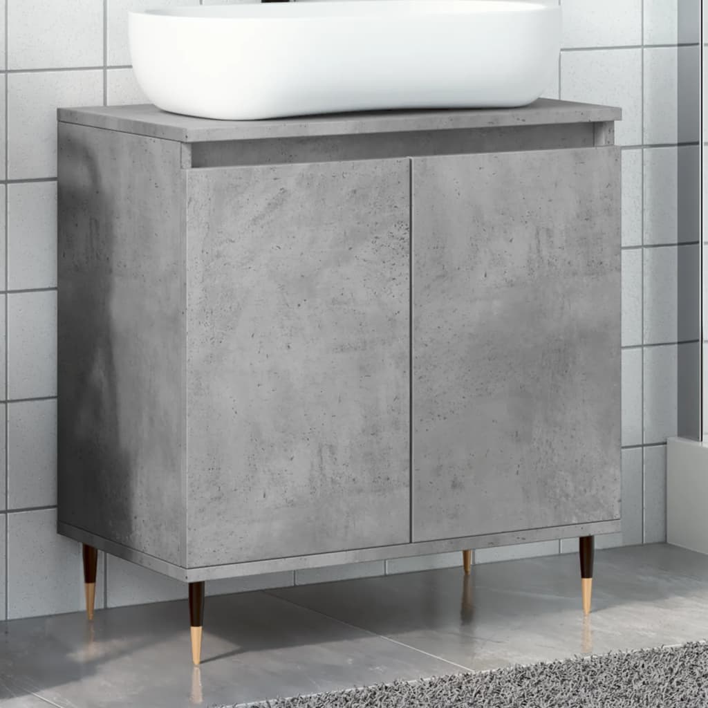 Bathroom cabinet concrete gray 58 x 33 x 60 cm made of wood