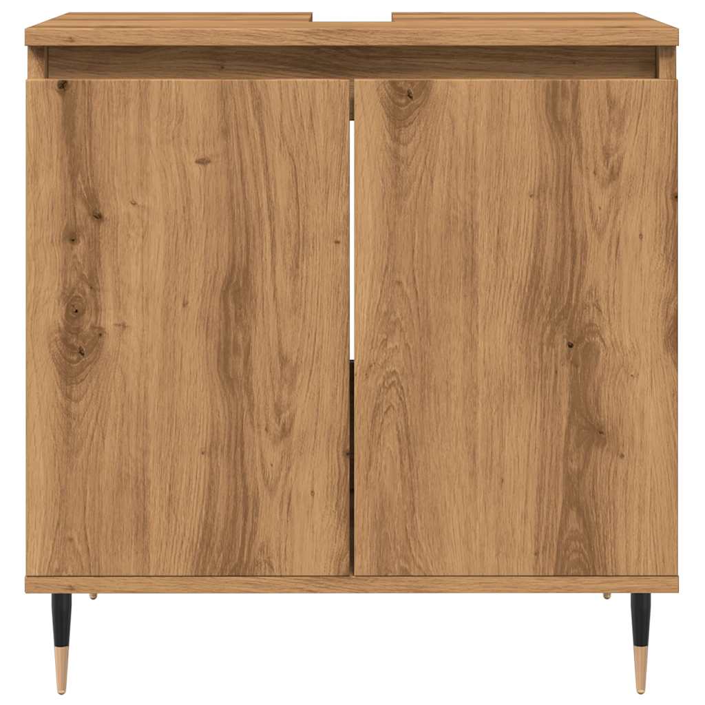 Artisan oak bathroom cabinet 58x33x60 cm made of wood material