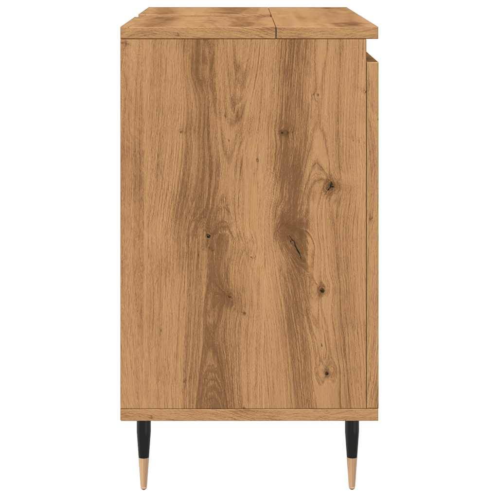 Artisan oak bathroom cabinet 58x33x60 cm made of wood material