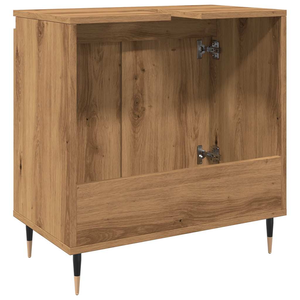 Artisan oak bathroom cabinet 58x33x60 cm made of wood material