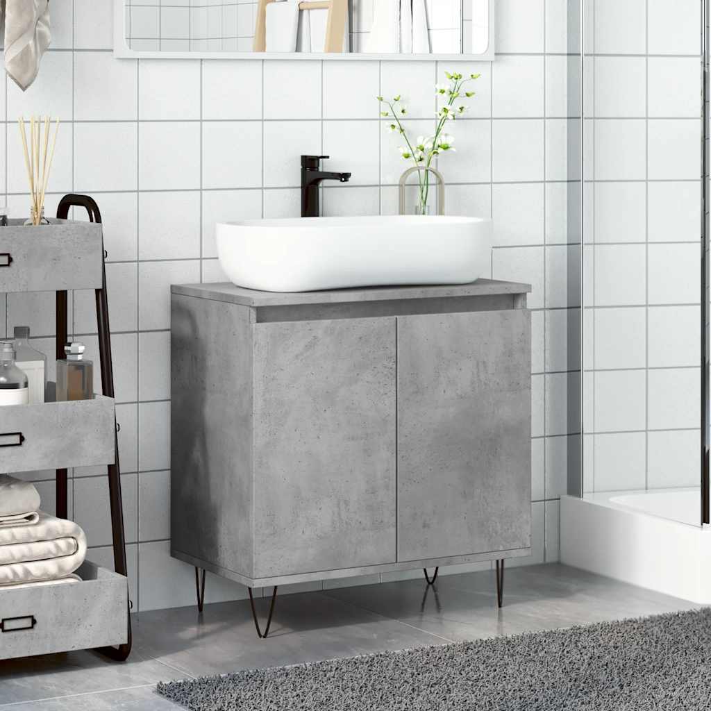 Bathroom cabinet concrete gray 58 x 33 x 60 cm made of wood