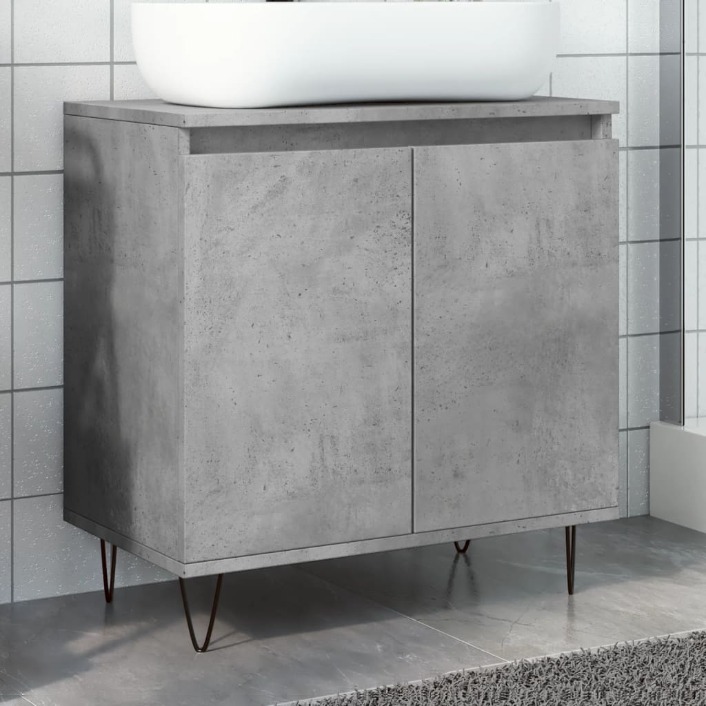 Bathroom cabinet concrete gray 58 x 33 x 60 cm made of wood