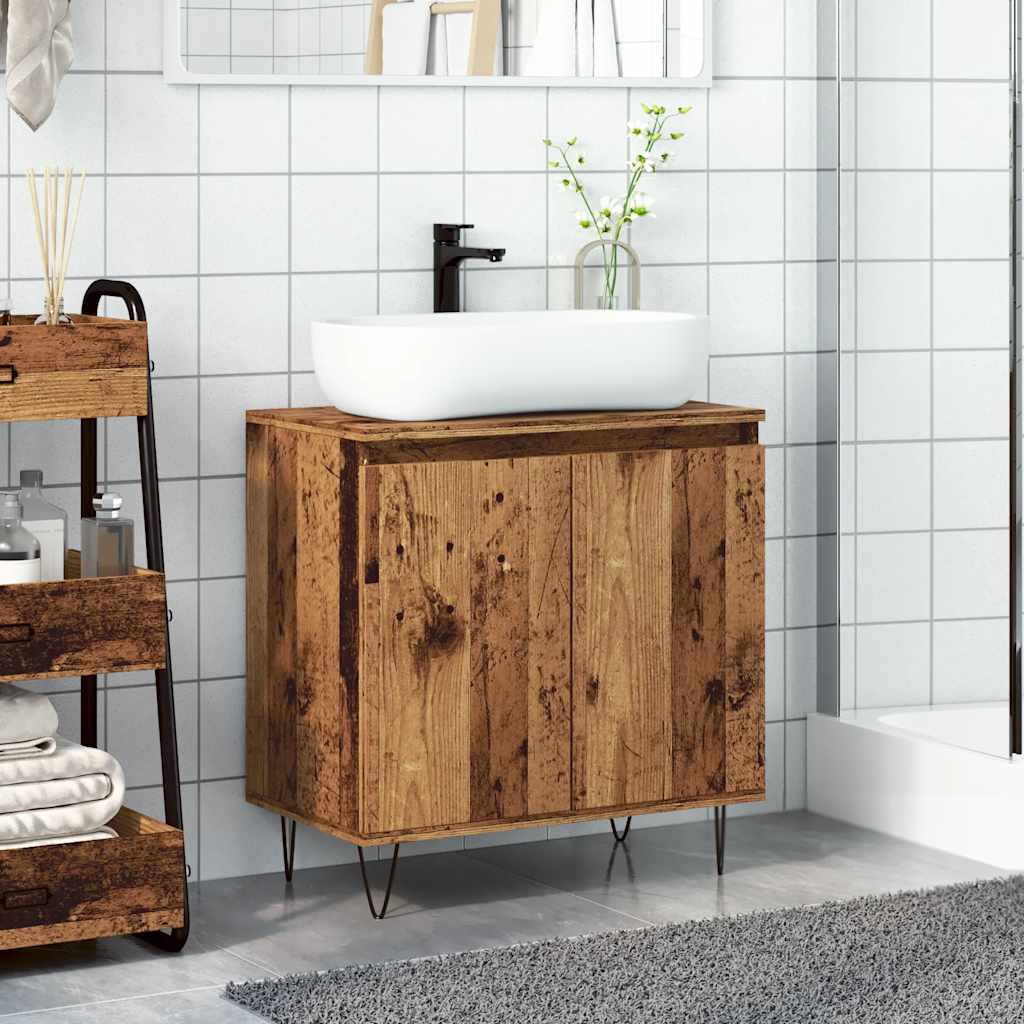 Bathroom cabinet old wood look 58x33x60 cm wood material