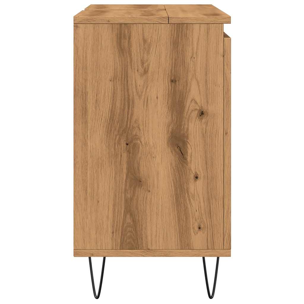 Artisan oak bathroom cabinet 58x33x60 cm made of wood material