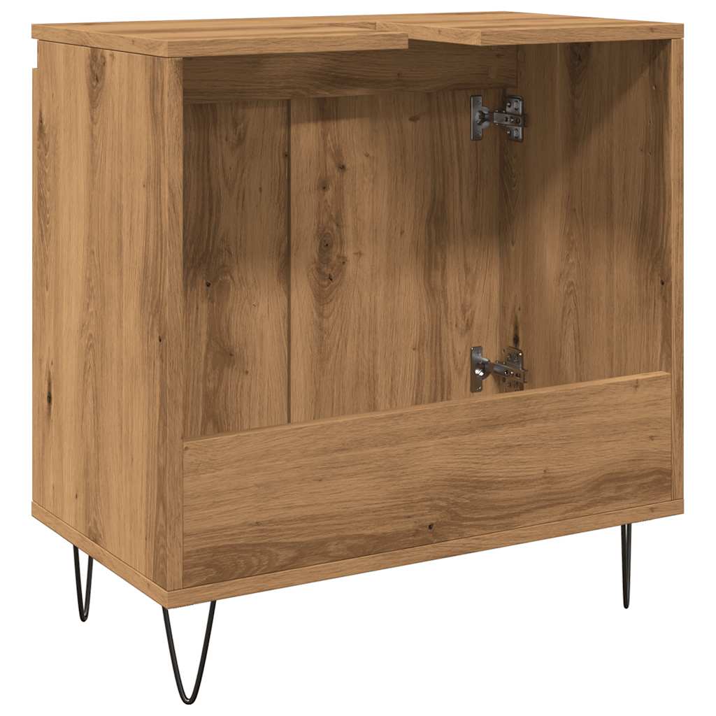 Artisan oak bathroom cabinet 58x33x60 cm made of wood material