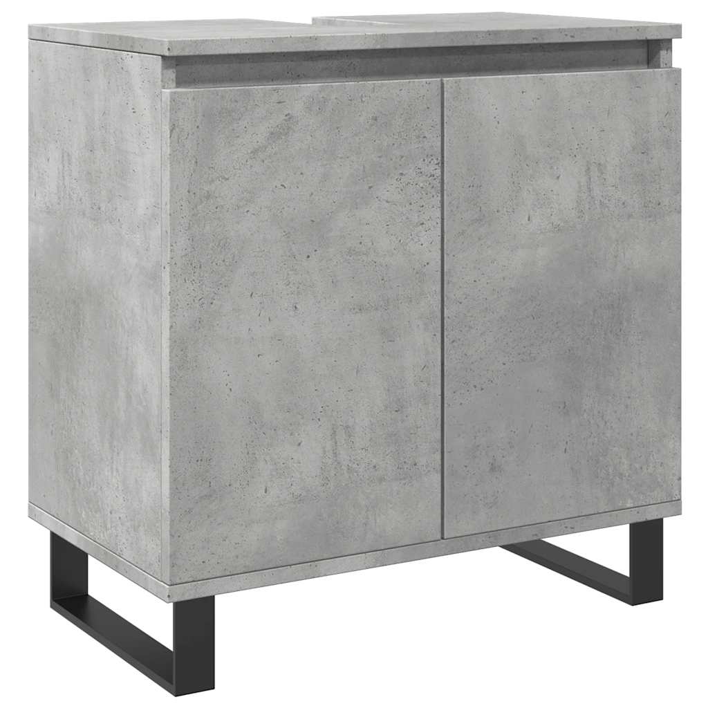 Bathroom cabinet concrete gray 58 x 33 x 60 cm made of wood