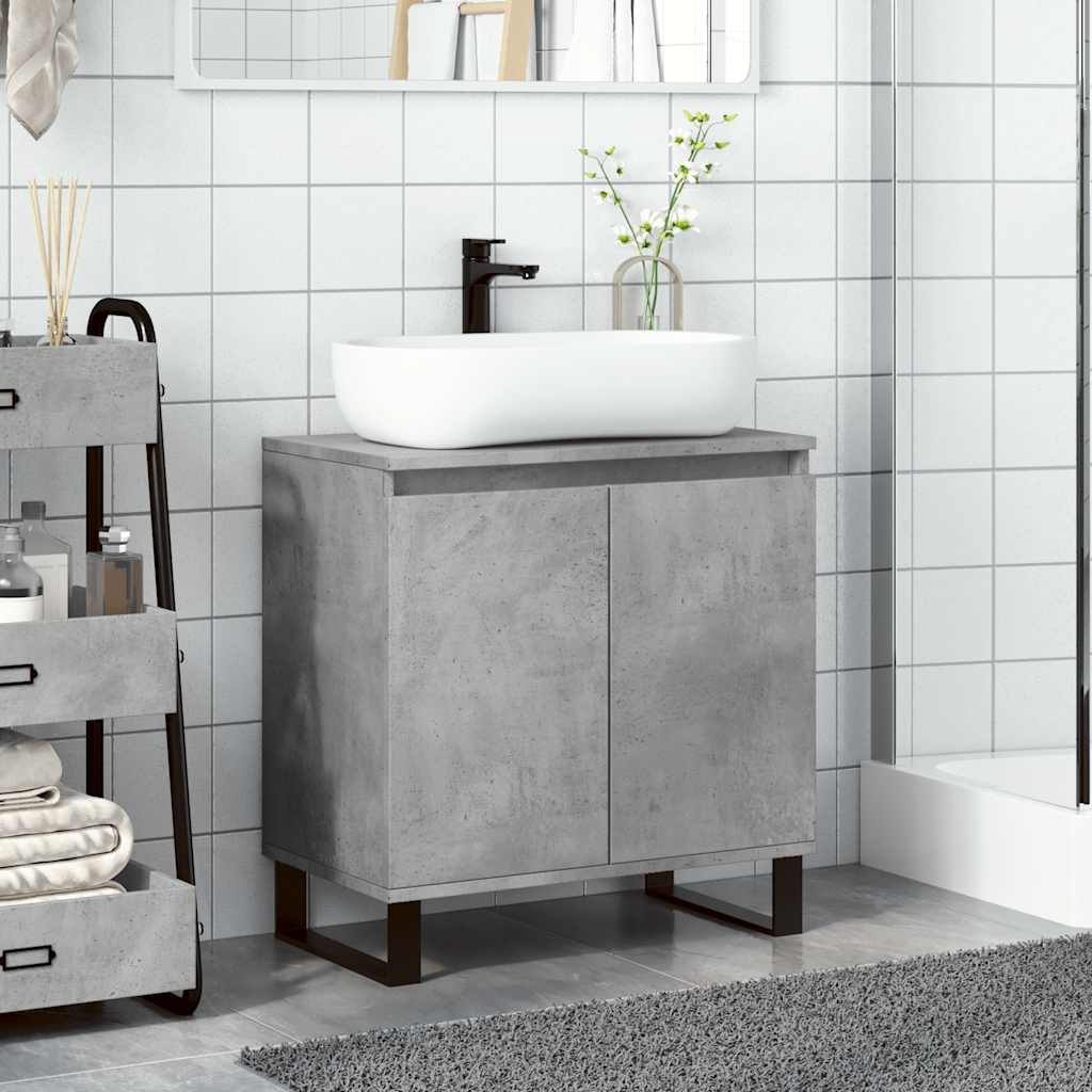 Bathroom cabinet concrete gray 58 x 33 x 60 cm made of wood