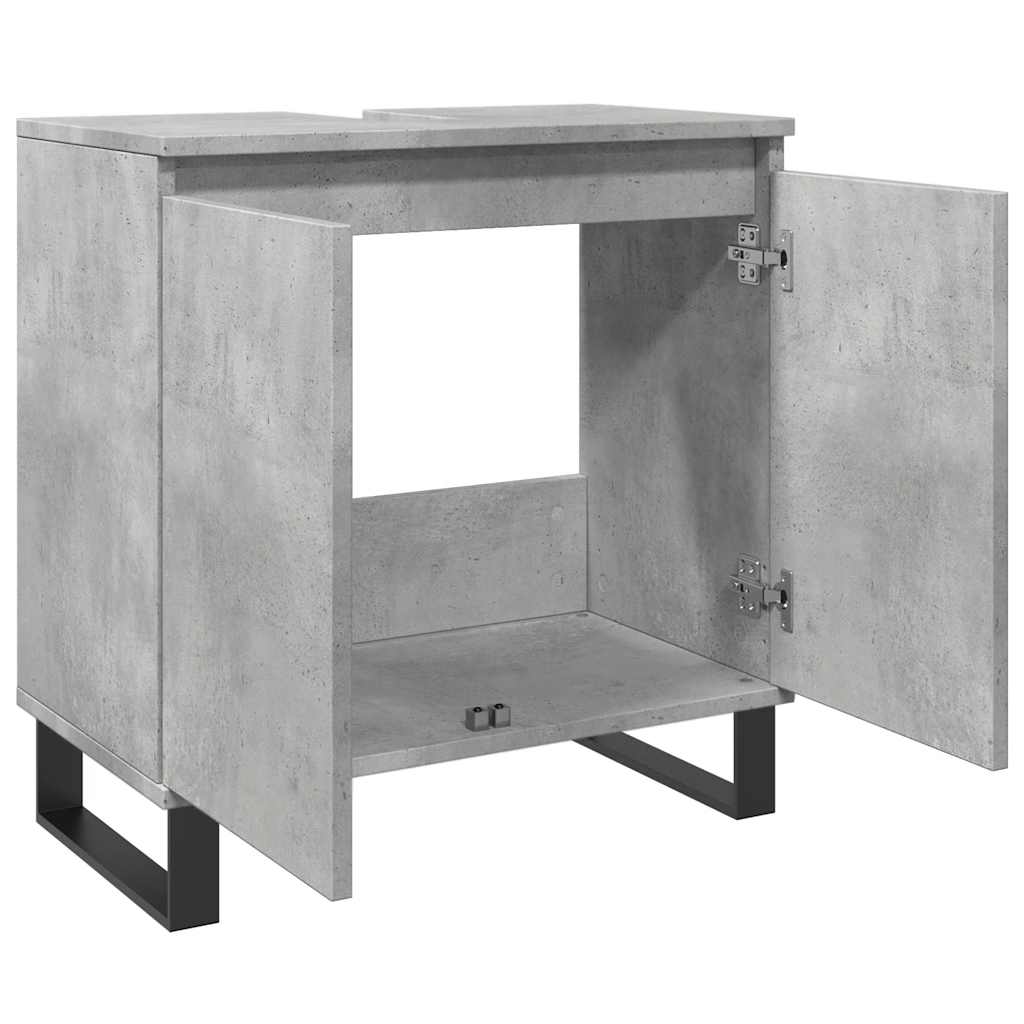 Bathroom cabinet concrete gray 58 x 33 x 60 cm made of wood