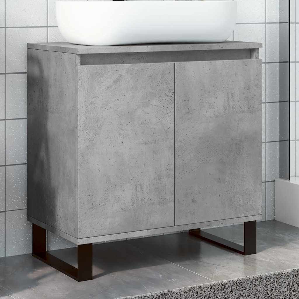 Bathroom cabinet concrete gray 58 x 33 x 60 cm made of wood